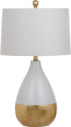 Safavieh Kingship 24-Inch H White And Gold Table Lamp White/Gold Mirror 