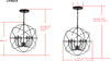 Safavieh Evie 22 Inch-Dia Adjustable Chandelier Black Lamp Mirror 