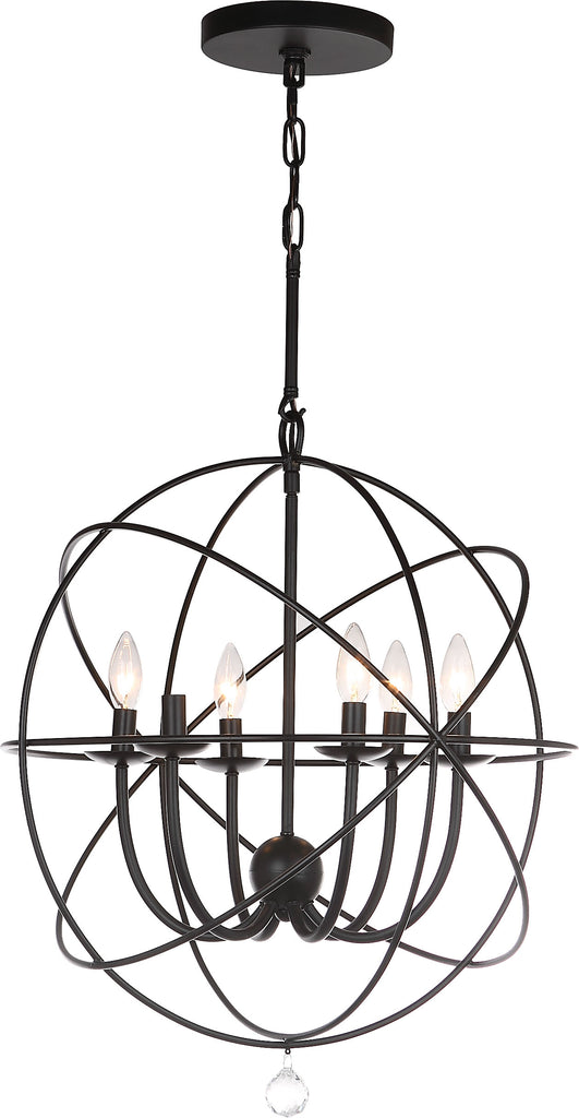 Safavieh Evie 22 Inch-Dia Adjustable Chandelier Black Lamp Mirror main image