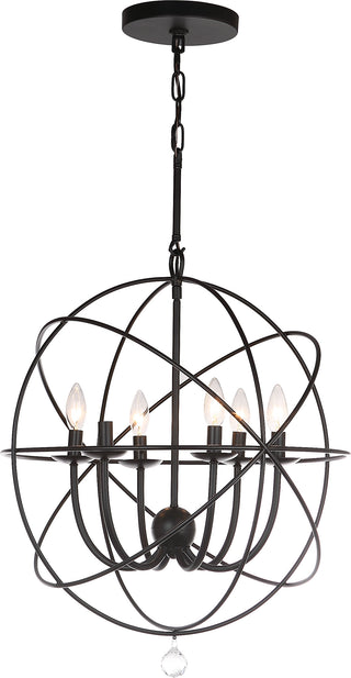 Safavieh Evie 22 Inch-Dia Adjustable Chandelier Black Lamp Mirror main image