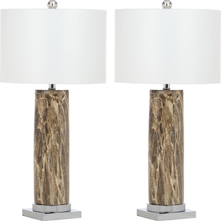 Safavieh Sonia Faux Marble 3125-Inch H Table Lamp Brown Mirror 