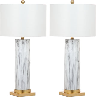 Safavieh Sonia Faux Marble 3125-Inch H Table Lamp Black/White Mirror 