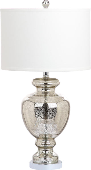 Safavieh Morocco Mercury 28-Inch H Glass Table Lamp Silver/Ivory Mirror 