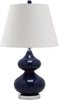 Safavieh Eva 24-Inch H Double Gourd Glass Lamp Navy Mirror 