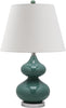 Safavieh Eva 24-Inch H Double Gourd Glass Lamp Marine Blue Mirror 