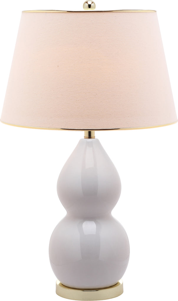 Safavieh Jill 265-Inch H Double-Gourd Ceramic Lamp White Mirror main image