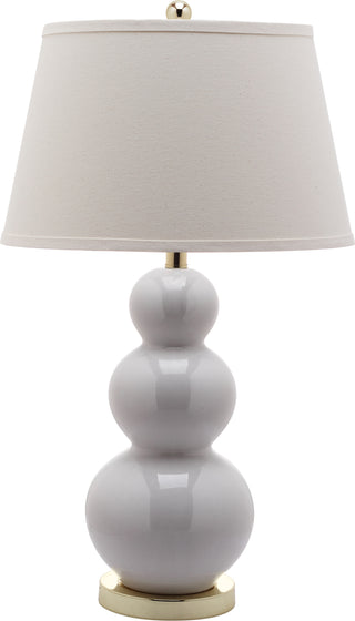 Safavieh Pamela 28-Inch H Triple Gourd Ceramic Lamp White Mirror 