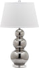 Safavieh Pamela 28-Inch H Triple Gourd Ceramic Lamp Silver Mirror 