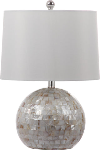 Safavieh Nikki 21-Inch H Shell Table Lamp White Mirror 