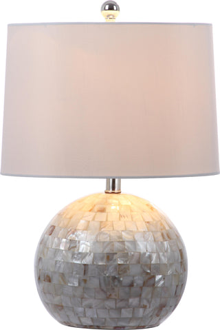 Safavieh Nikki 21-Inch H Shell Table Lamp White Mirror main image