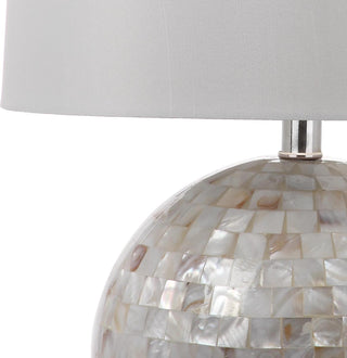 Safavieh Nikki 21-Inch H Shell Table Lamp White Mirror 