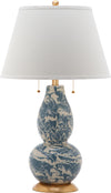 Safavieh Color Swirls 28-Inch H Glass Table Lamp Light Blue/White Mirror 