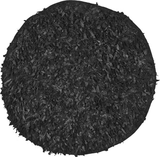 Safavieh Leather Shag LSG511 Black Area Rug 4' Round