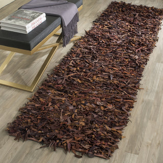 Safavieh Leather Shag LSG511 Saddle Area Rug Room Scene Feature