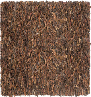 Safavieh Leather Shag LSG511 Saddle Area Rug 6' Square