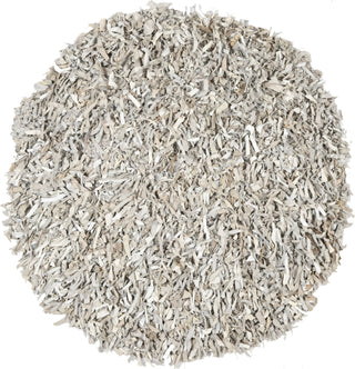 Safavieh Leather Shag LSG511 White Area Rug 4' Round