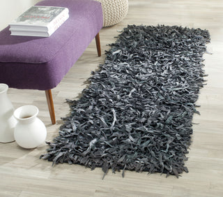 Safavieh Leather Shag LSG511 Grey Area Rug Room Scene