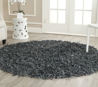 Safavieh Leather Shag LSG511 Grey Area Rug Room Scene