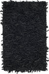 Safavieh Leather Shag LSG601 Black Area Rug 2' X 3'