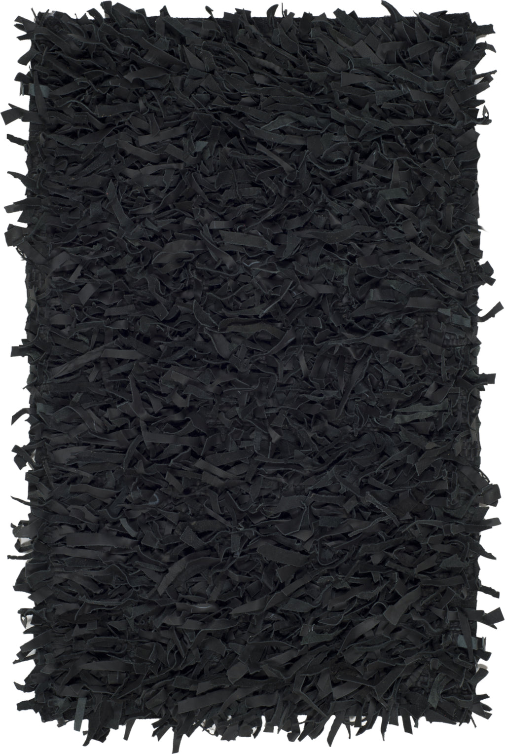 Safavieh Leather Shag LSG601 Black Area Rug 2' X 3'