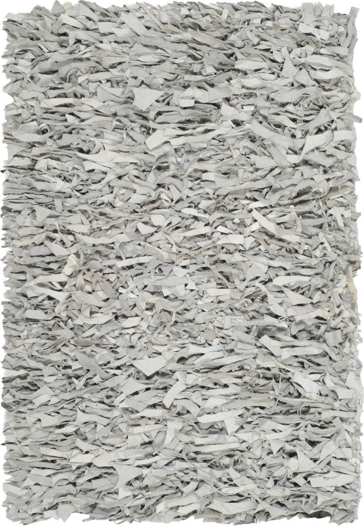 Safavieh Leather Shag LSG601 Grey/White Area Rug 2' X 3'