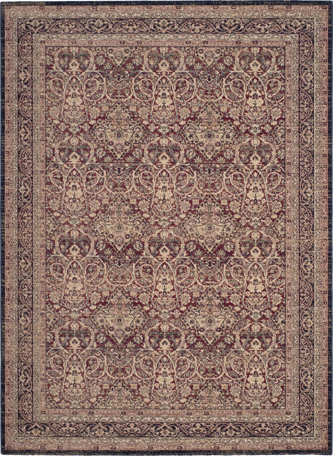 Safavieh Lavar Kerman Lvk620a Cream / Navy Rug 9' x 12