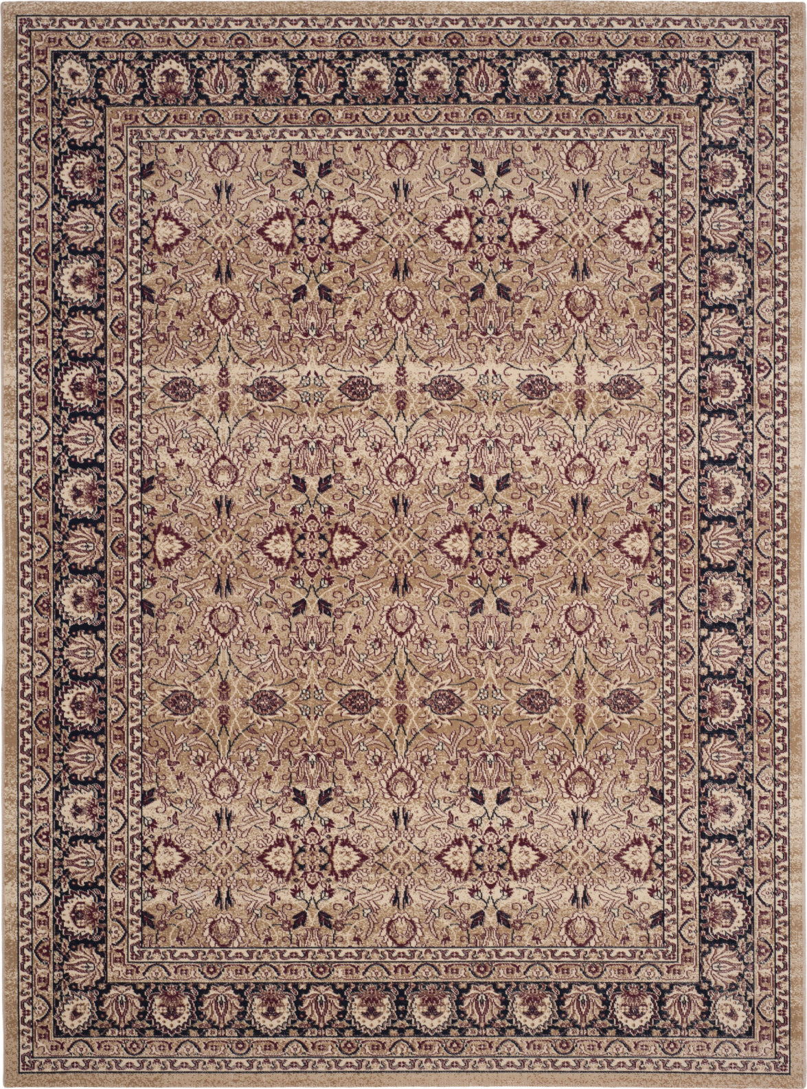 Safavieh Lavar Kerman Lvk620a Cream / Navy Rug 9' x 12