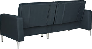 Safavieh Soho Tufted Foldable Sofa Bed Navy and Silver Furniture 