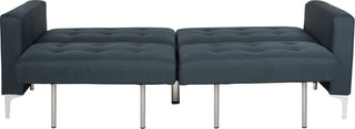 Safavieh Soho Tufted Foldable Sofa Bed Navy and Silver Furniture 