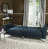 Safavieh Soho Tufted Foldable Sofa Bed Navy and Silver Furniture 