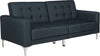 Safavieh Soho Tufted Foldable Sofa Bed Navy and Silver Furniture 