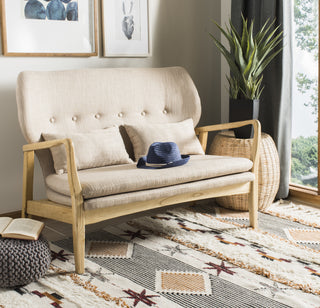 Safavieh Ellaria Loveseat Beige and Natural  Feature