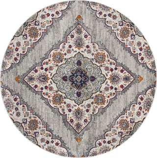 Safavieh Madison MAD153R Light Grey/Fuchsia Area Rug Round Image