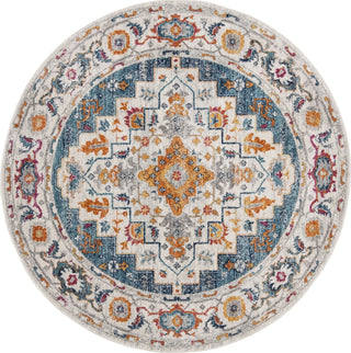 Safavieh Madison MAD156K Turquoise/Ivory Area Rug Round Image