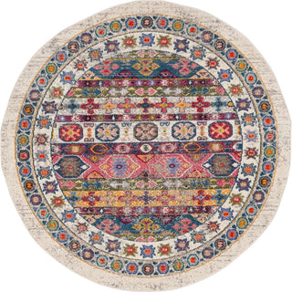 Safavieh Madison 300 MAD307A Cream/Pink Area Rug Round Image