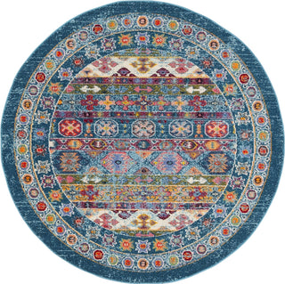 Safavieh Madison 300 MAD307L Teal/Fuchsia Area Rug Round Image