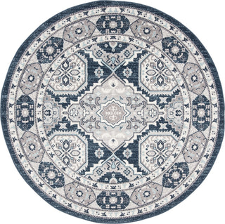 Safavieh Madison 500 MAD501N Navy/Grey Area Rug Round Image