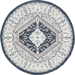 Safavieh Madison 500 MAD503N Navy/Grey Area Rug Round Image