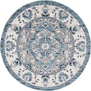 Safavieh Madison 500 MAD504K Turquoise/Grey Area Rug Round Image