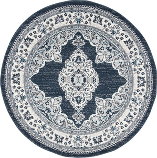 Safavieh Madison 500 MAD506N Cream/Navy Area Rug Round Image