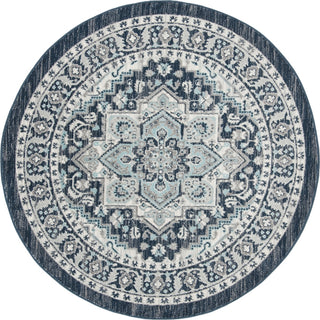 Safavieh Madison 500 MAD507N Turquoise/Navy Area Rug Round Image