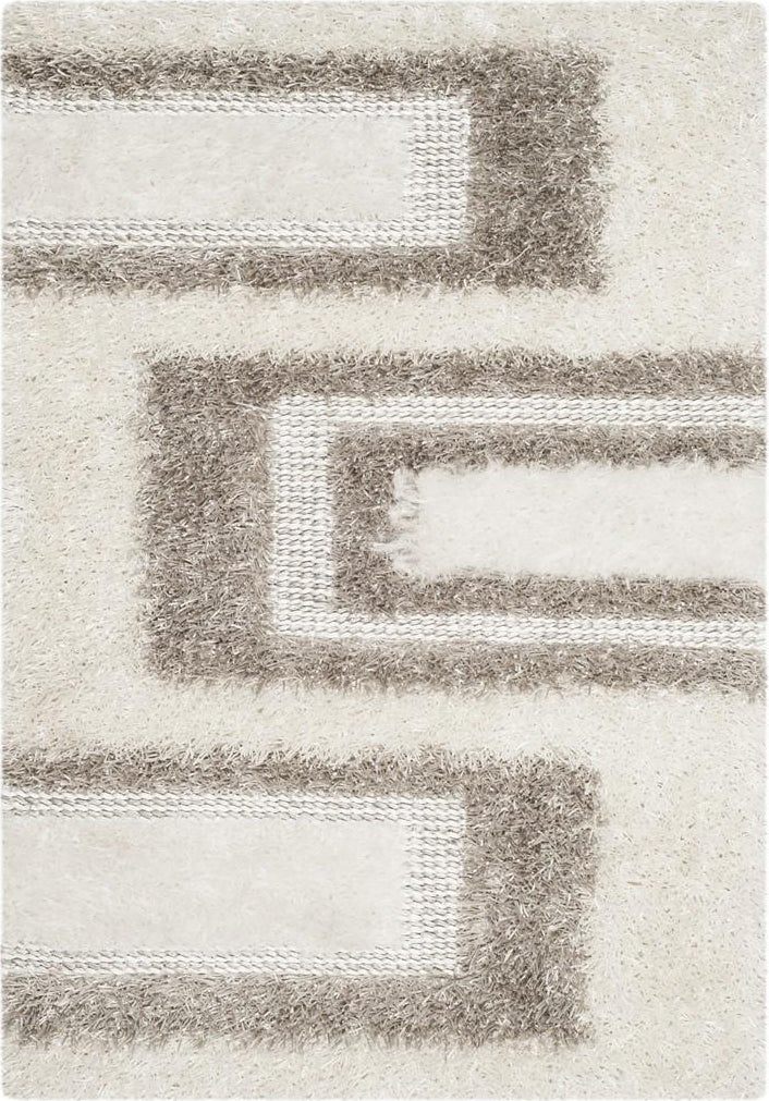 Safavieh Manhattan Shag White/Grey Area Rug main image