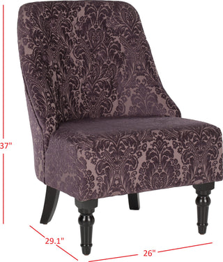 Safavieh Amondi Tufted Armless Club Chair Purple and Peach Furniture 