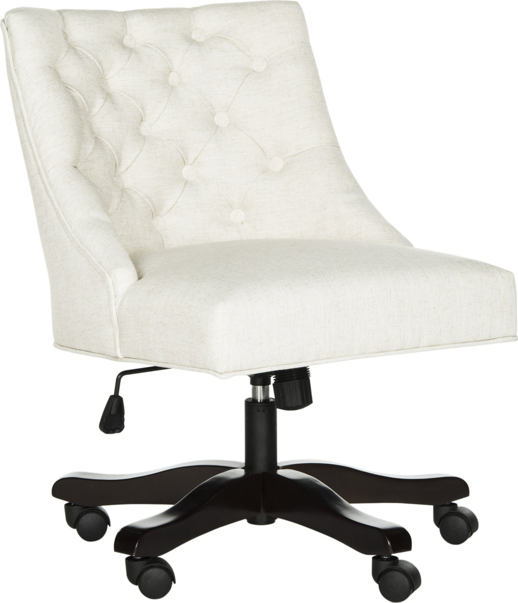 Safavieh Soho Tufted Linen Swivel Desk Chair Light Cream  Feature