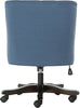Safavieh Soho Tufted Linen Swivel Desk Chair Navy Furniture 
