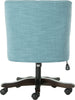 Safavieh Soho Tufted Linen Swivel Desk Chair Light Blue Furniture 