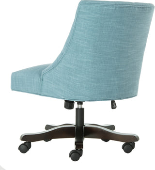 Safavieh Soho Tufted Linen Swivel Desk Chair Light Blue Furniture 