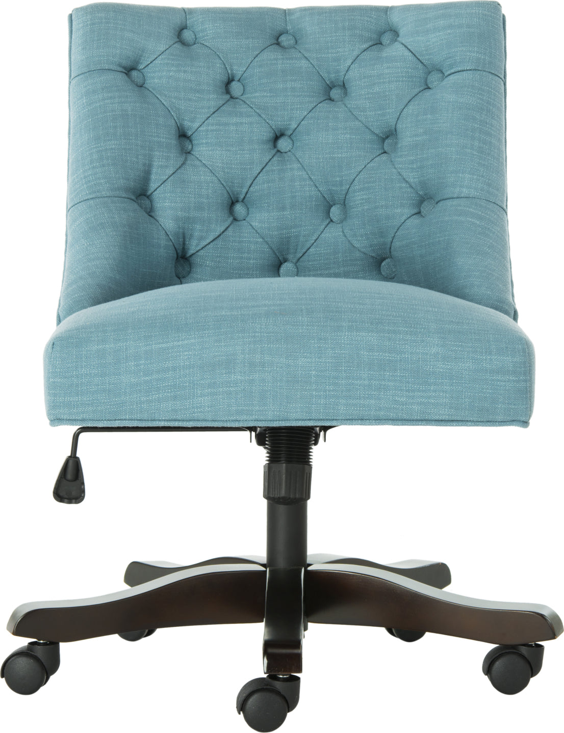 Safavieh Soho Tufted Linen Swivel Desk Chair Light Blue Furniture main image