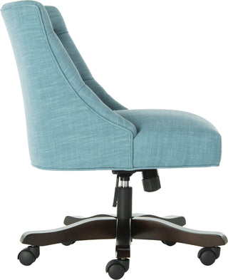 Safavieh Soho Tufted Linen Swivel Desk Chair Light Blue Furniture 