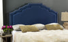 Safavieh Alexia Steel Blue Linen Headboard-Silver Nail Head Furniture  Feature
